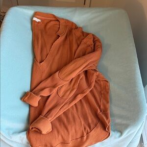 Free People brown oversized shirt